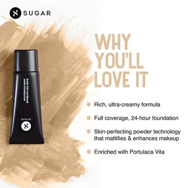 SUGAR Rage For Coverage 24hr Foundation - 40 Breve (25ml)