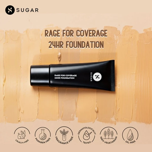 SUGAR Rage For Coverage 24hr Foundation - 40 Breve (25ml)