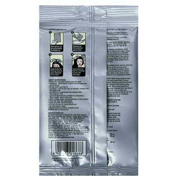 Godrej Expert Easy  Hair Colour Sachet – Natural black Godrej Expert Easy 5 Minute Hair Colour Sachet – Natural black, 20ml