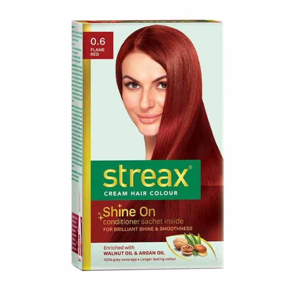 Streax Cream Hair Colour for Women & Men Flam Red (0.6) / 120ml