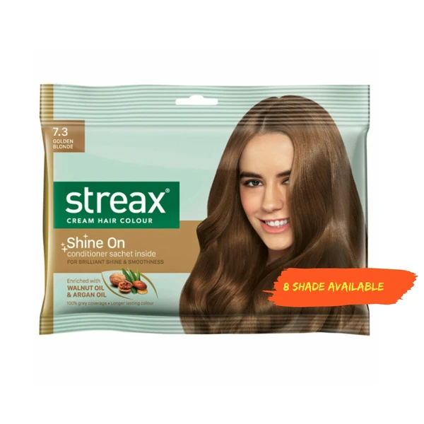 Streax Cream Hair Colour for Women & Men | Golden Blond 45gm