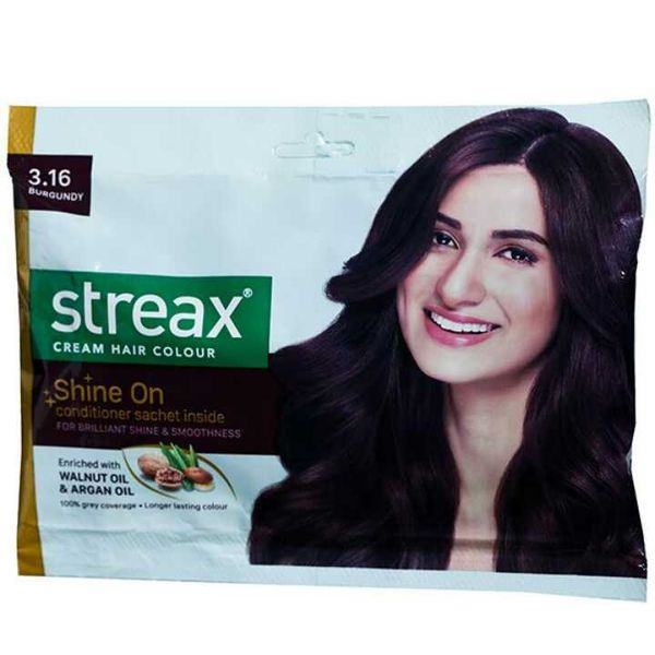 Streax Cream Hair Colour for Women & Men | Burgundy 45gm