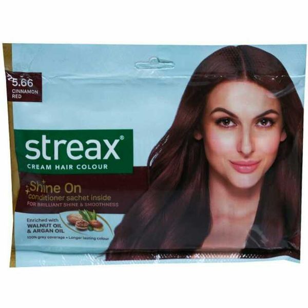 Streax Cream Hair Colour for Women & Men |Cinnamon Red 45gm