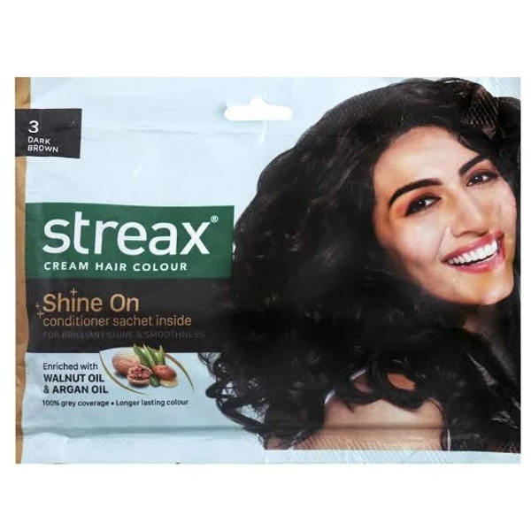 Streax Cream Hair Colour for Women & Men | Dark Brown 45gm
