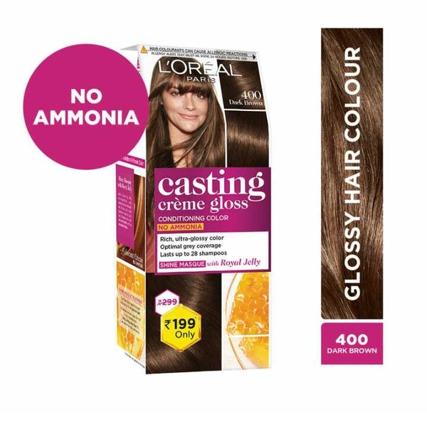 L'Oreal Paris Casting Creme Gloss Hair Color, Dark brown 400