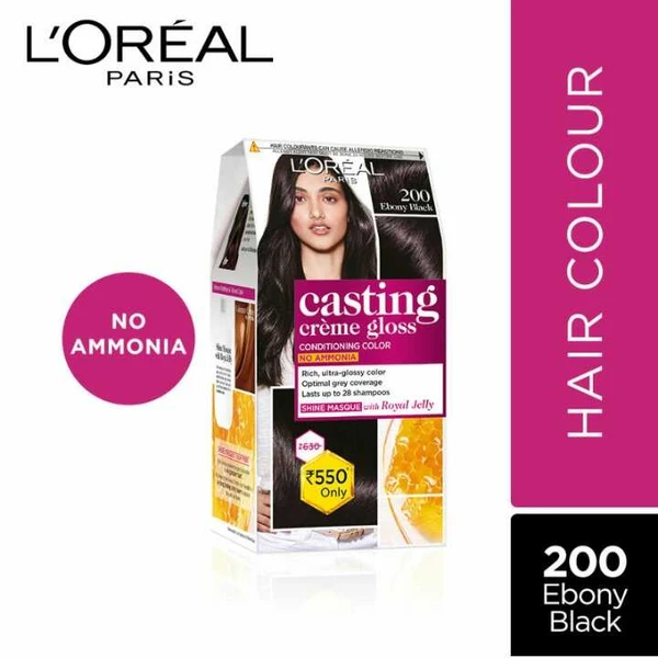 L'Oreal Paris Casting Creme Gloss Hair Color, Ebony black 200