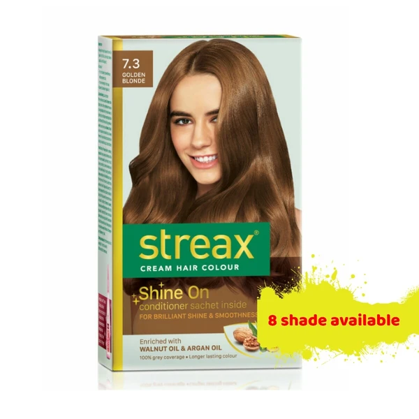 Streax Cream Hair Colour for Women & Men | Golden Blonde,60ml