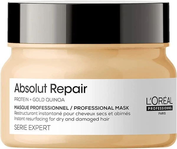 Loreal  Professionnel Absolut Repair Hair Mask With Protein & Gold Quinoa For Dry And Damaged Hair, Serie Expert, 250Gm