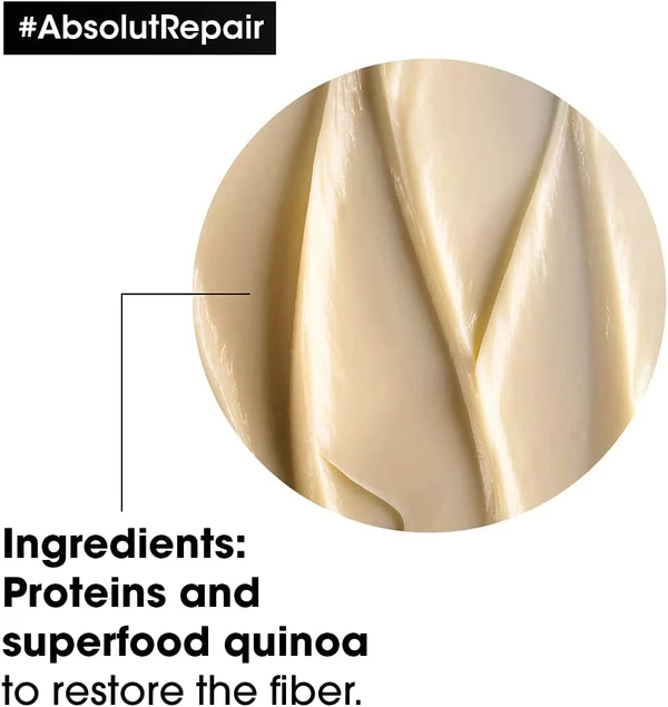 Loreal Professionnel Absolut Repair Hair Mask With Protein & Gold Quinoa For Dry And Damaged Hair, Serie Expert, Loreal  Professionnel Absolut Repair Hair Mask With Protein & Gold Quinoa For Dry And Damaged Hair, Serie Expert, 250Gm