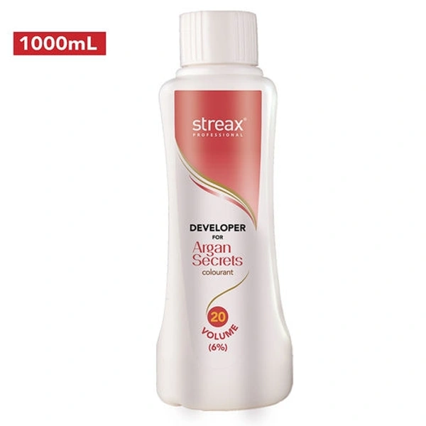 Streax Professional Developer for Argan Secrets Colourant - 20 Volume 6% (1000ml)