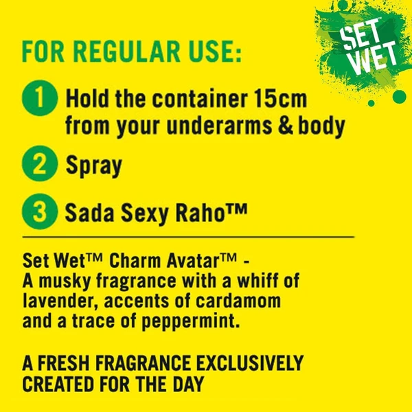 Set Wet Charm Avatar Deodorant & Body Spray Perfume For Men, 150 ml