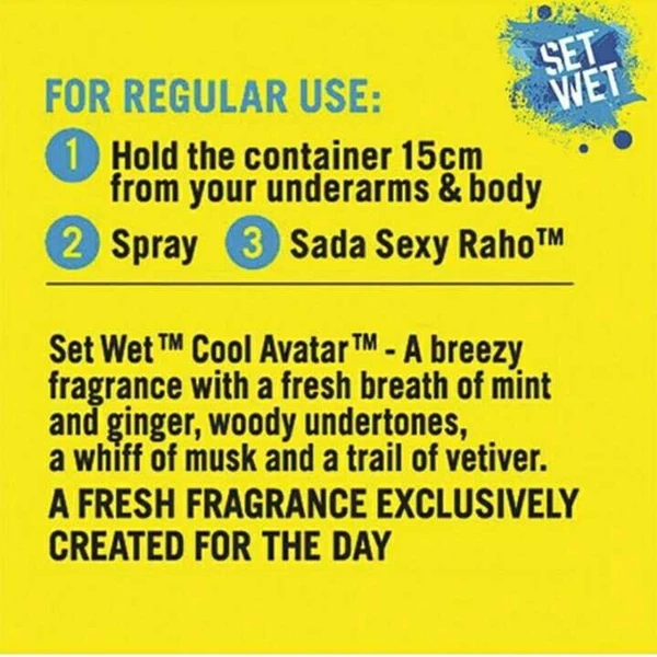 Set Wet Cool Avatar Deodorant & Body Spray Perfume For Men, 150 ml