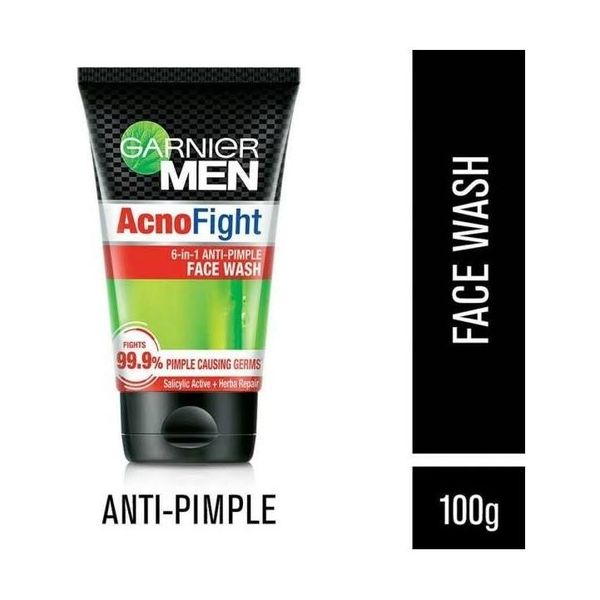 Garnier Anco Fight Face Wash 100ml  Garnier Men Acno Fight Anti-Pimple Face wash, 100gm