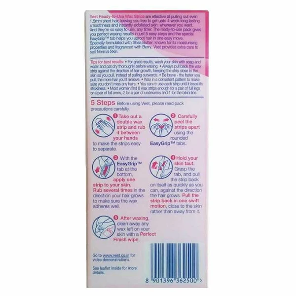 Veet Full Body Waxing Kit for Normal Skin,20strips