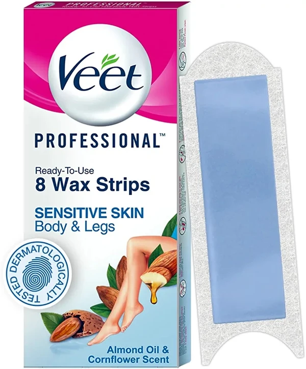 Veet Full Body Waxing Kit - Sensitive Skin, 8 strips Veet Full Body Waxing Kit - Sensitive Skin,8 Strips