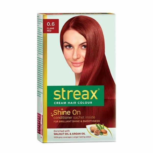 Streax Cream Hair Colour for Women & Men 0.6 Flam red 50ml 