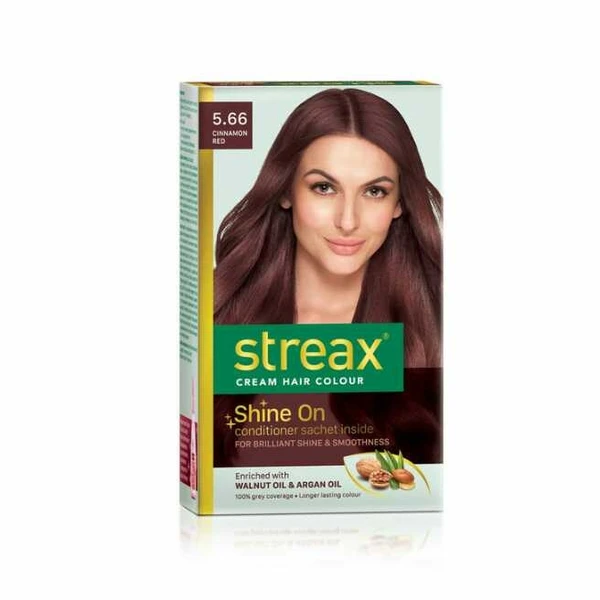 Streax Cream Hair Colour for Women & Men 5.66 cinnamon red 50ml 