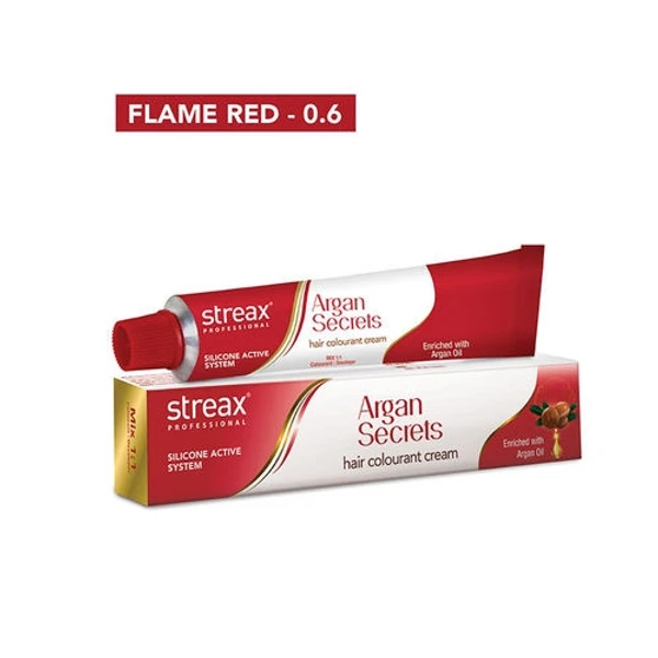 Streax Professional Argan Secrets Hair Colourant Cream - Flame Red 0.6 (60gm)