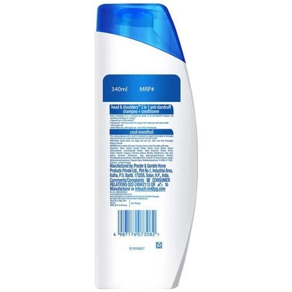 Head & shoulders Cool Menthol 2 in 1 Anti-Dandruff Shampoo + Conditioner, 340 ml