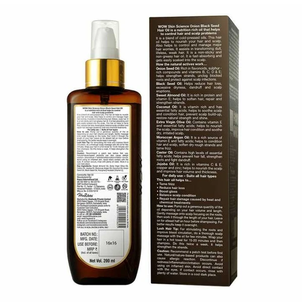 WOW Skin Science Onion Oil - Black Seed 100ml 