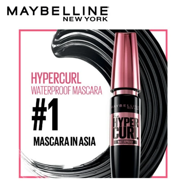 Maybelline mascara  Maybelline New York Hyper Curl Mascara - Waterproof Very Black(9.2ml)