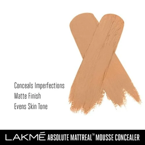 Lakme Absolute Mattreal Mousse Concealer - 02 Natural(9gm)