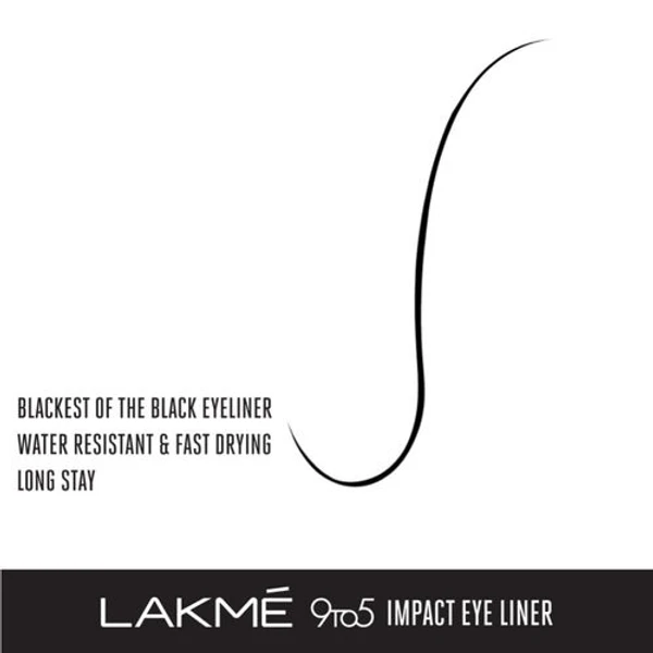 Lakme 9 To 5 Black Impact Eye Liner - Black(3.5ml)