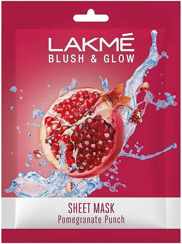 Lakme Sheet Mask Lakme Blush & Glow Pomegranate Sheet Mask, 25 ml