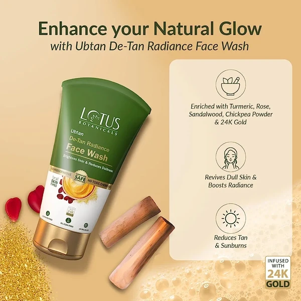 Lotus Botanicals Ubtan De-Tan Radiance Face Wash 100ml