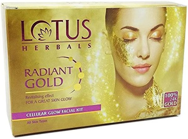 Lotus Harbal Radiant Gold Glow Facial Kit Single Use , 37g