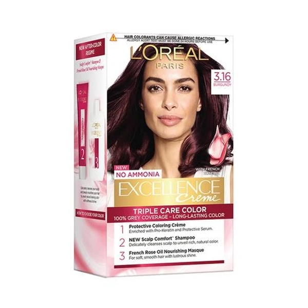 L'Oreal excellence  Loreal Paris Excellence Creme Hair Colour, 25ml + 25gm  3.16 Burgundy