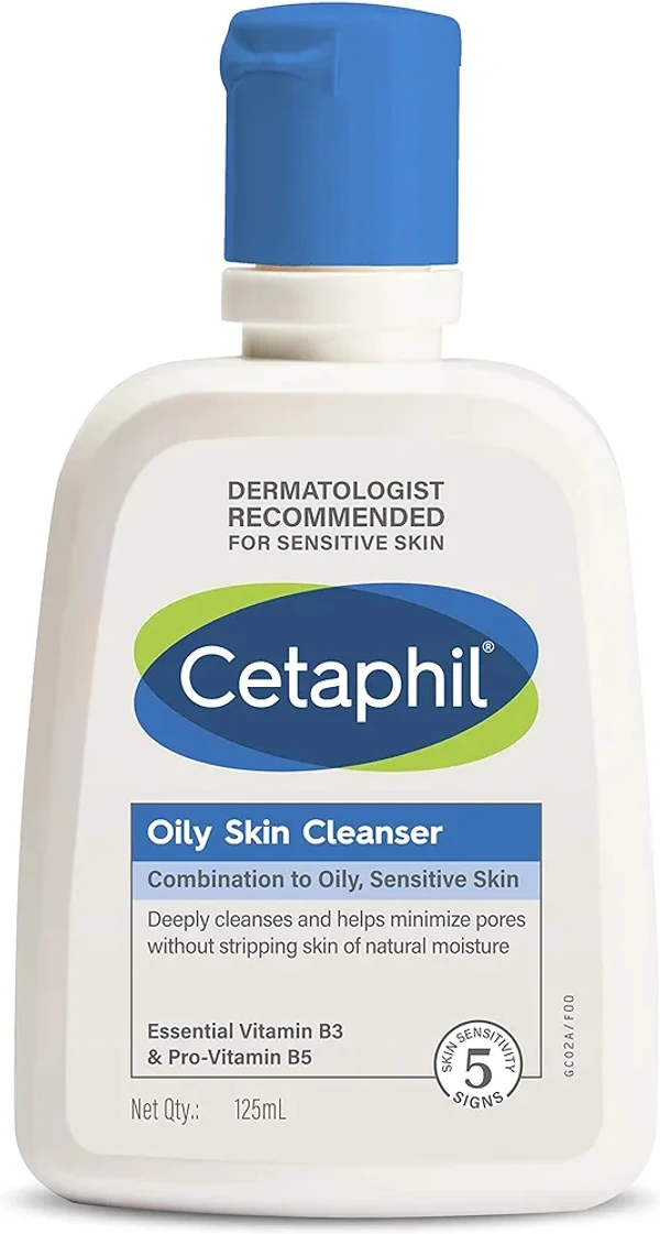 Cetaphil Oily Skin Cleanser , Daily Face Wash for Oily, Acne prone Skin , Gentle Foaming, 125ml