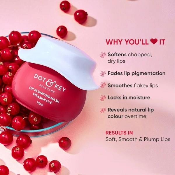 Dot & Key Vitamin C + E Lip Plumping Mask Pigmentation & Glowing Lips (15ml)