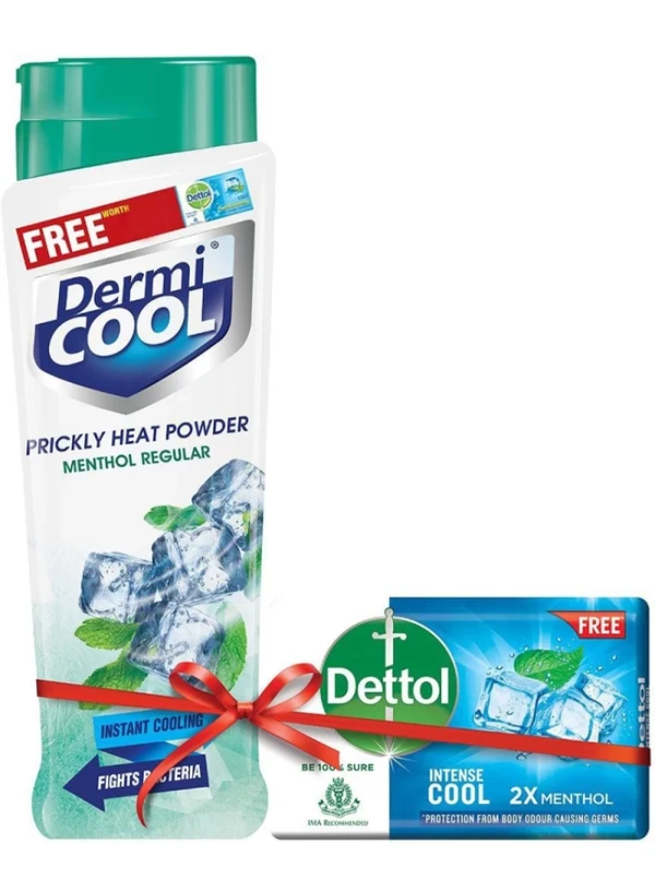Dermi Cool Menthol Regular prickly powder 150gm ( Free Kesh King shampoo)