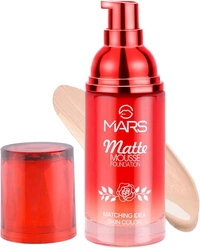 MARS BB Foundation  MARS Hydrating Matte Mousse Foundation | Lightweight and Seamlessly Blendable Foundation for Face Makeup (60 ml) (105-Nude Beige)