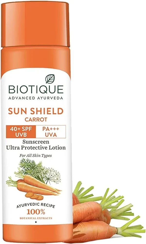 Biotique Carrot Sunscreen Biotique Carrot Face & Body Sun Lotion | SPF 40 120ml