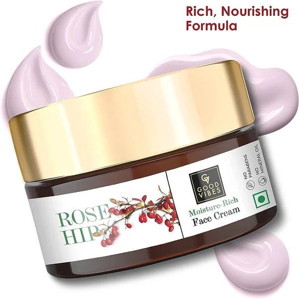 Good Vibes Rosehip Moisture-Rich Face Cream, 50ml 