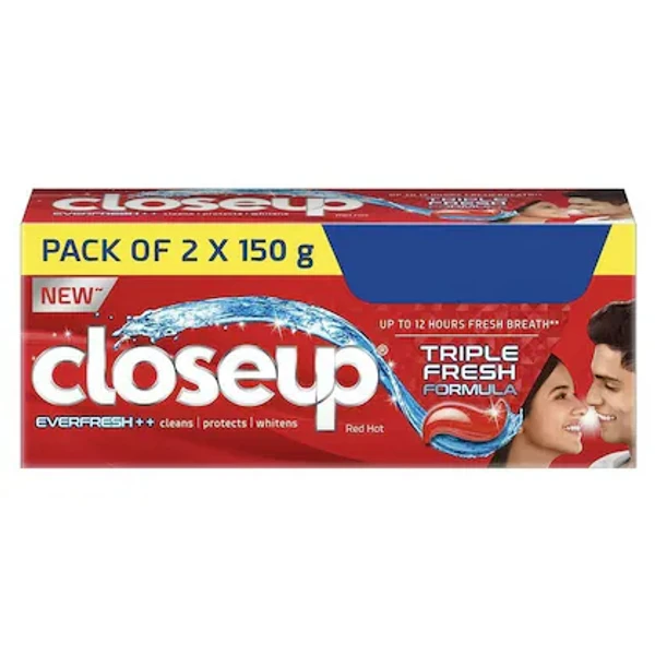 Close Up Closeup Everfresh+ Red Hot Gel Toothpaste 150 g (Pack of 2)