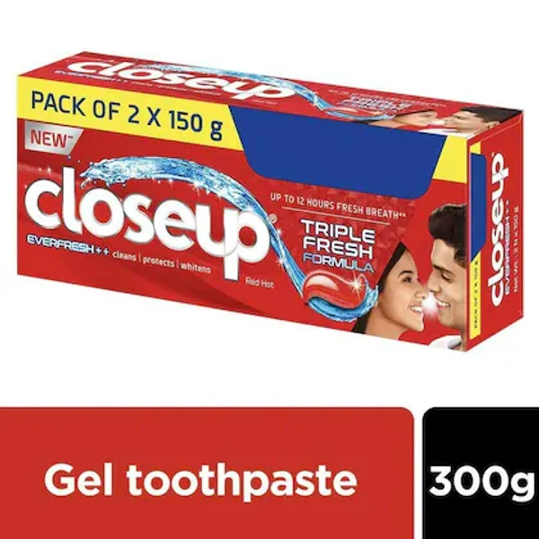 Close Up Closeup Everfresh+ Red Hot Gel Toothpaste 150 g (Pack of 2)