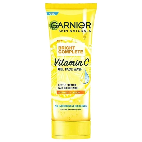 Garnier Skin Naturals Bright Complete Vitamin C + Lemon Gel Face Wash 50 g (Tube)