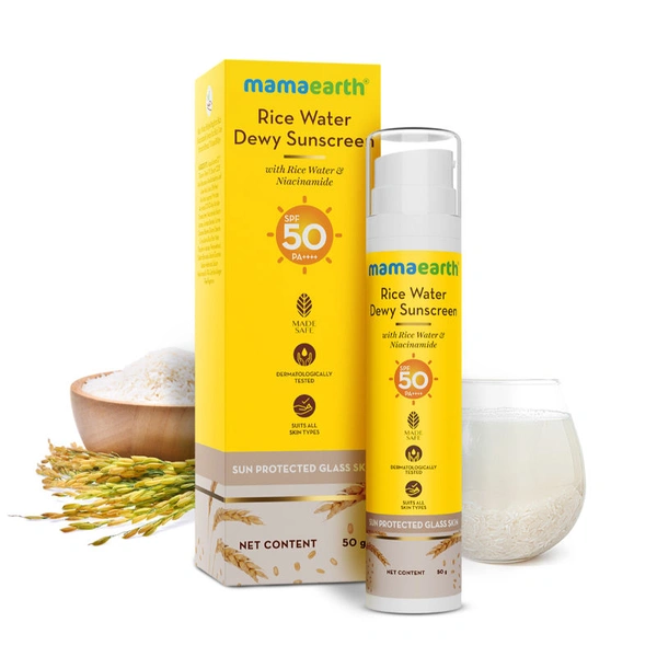 mamaearth MamaearthRice Water Dewy Sunscreen(50g)