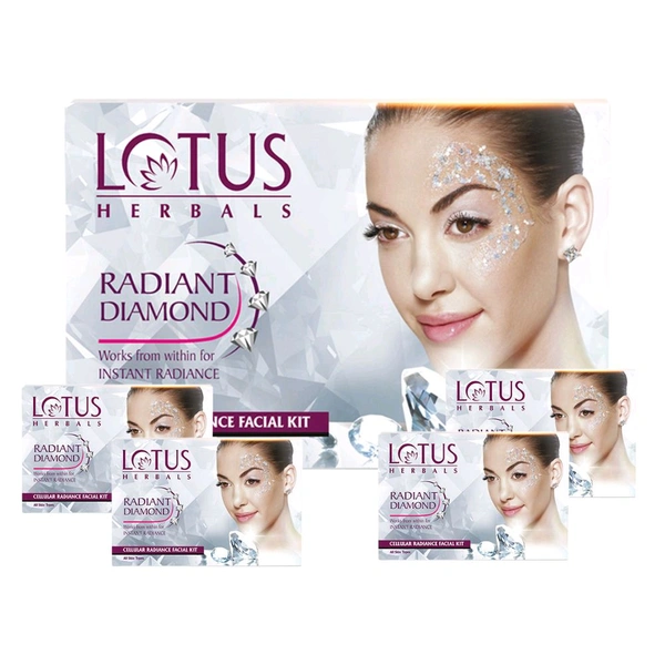 Lotus Herbals Radiant Diamond Cellular Radiance Facial Kit (Set of 4)(37gm)