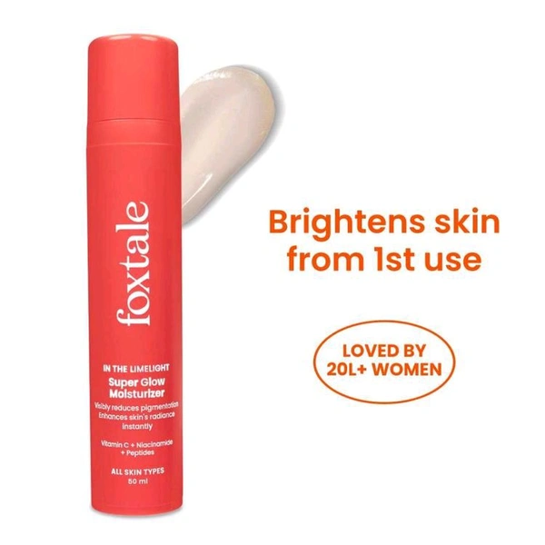 Foxtale Vitamin-C Super Glow Moisturiser With Niacinamide & Peptides For Glowing Skin
(50ml)