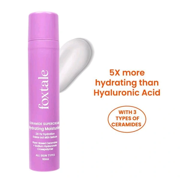 Foxtale Ceramide Supercream Hydrating Moisturizer With Hyaluronic Acid, Strengthens Skin Barrier
(50ml)