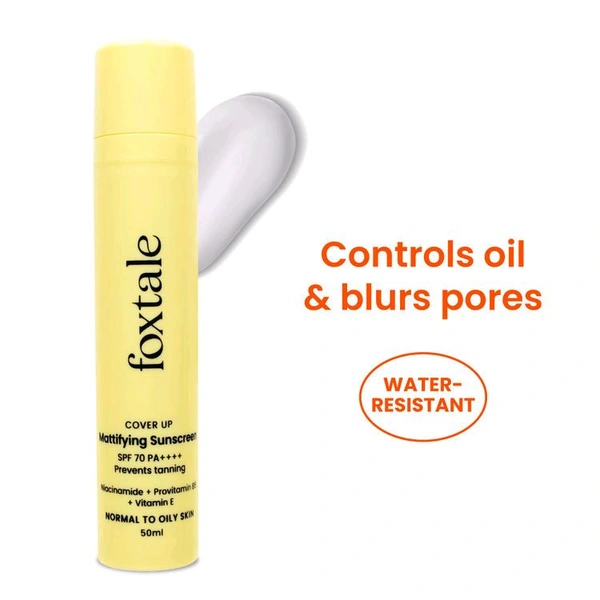Foxtale SPF 70 Gel-Cream Sunscreen for Oily Skin with PA++++ & Niacinamide
(50ml)