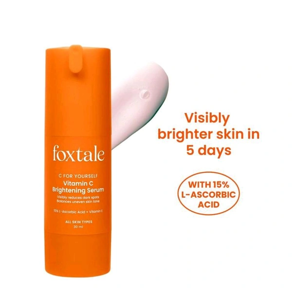 Foxtale Brightening Vitamin C Face Serum With L-Ascorbic Acid And Vitamin E For Glowing Skin
(30ml)
