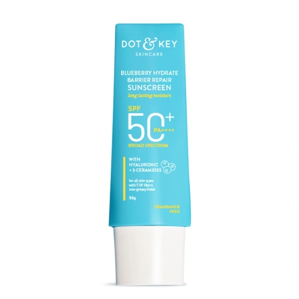 Dot & Key Blueberry Hydrating Barrier Repair Face Sunscreen SPF 50+ PA++++ - 100% No White Cast (50 g)