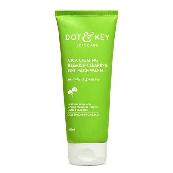 Dot & Key Cica Salicylic & Green Tea Facewash For Acne Prone & Oily Skin, Cleanses Pores & Excess Oil (100ml)