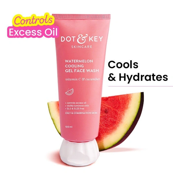 Dot & Key Watermelon & Vitamin C SuperGlow Gel Face Wash For Glowing Skin & Spots Reduction (100ml)