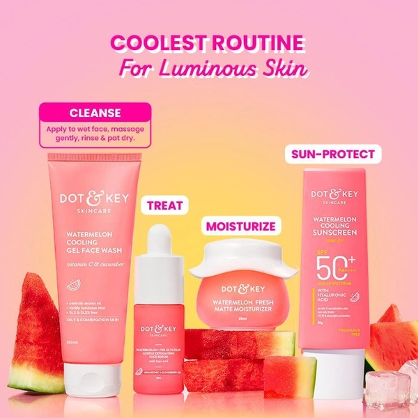 Dot & Key Watermelon & Vitamin C SuperGlow Gel Face Wash For Glowing Skin & Spots Reduction (100ml)
